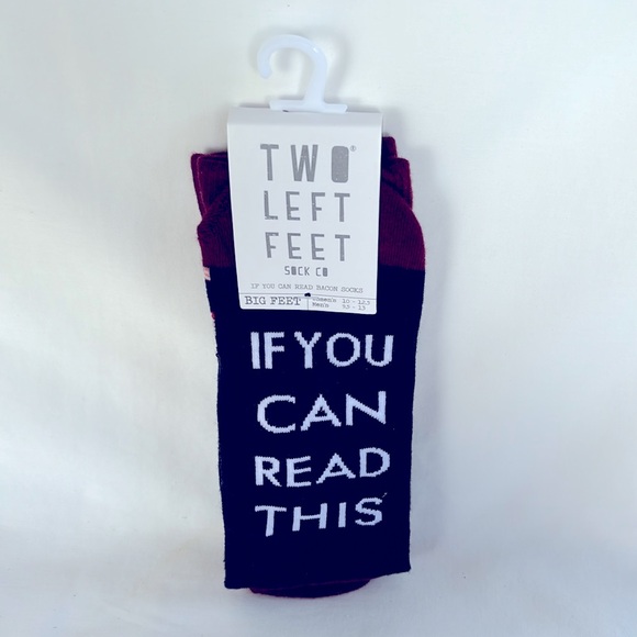 NWT Unisex Pair Of Sock “ IF YOU CAN READ THIS BRING ME SOME BACON” - Picture 2 of 7